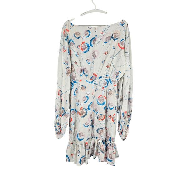 Mochi Sheryn Dress White Embroidered Balloon Sleeve Ruffle Hi-Low Mini Size S - Picture 10 of 10